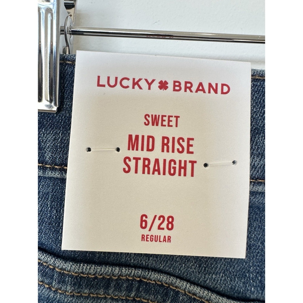 Lucky Brand Sweet Jeans Womens 6/28 Blue Denim Medium Wash Mid Rise Straight Leg - Picture 7 of 10